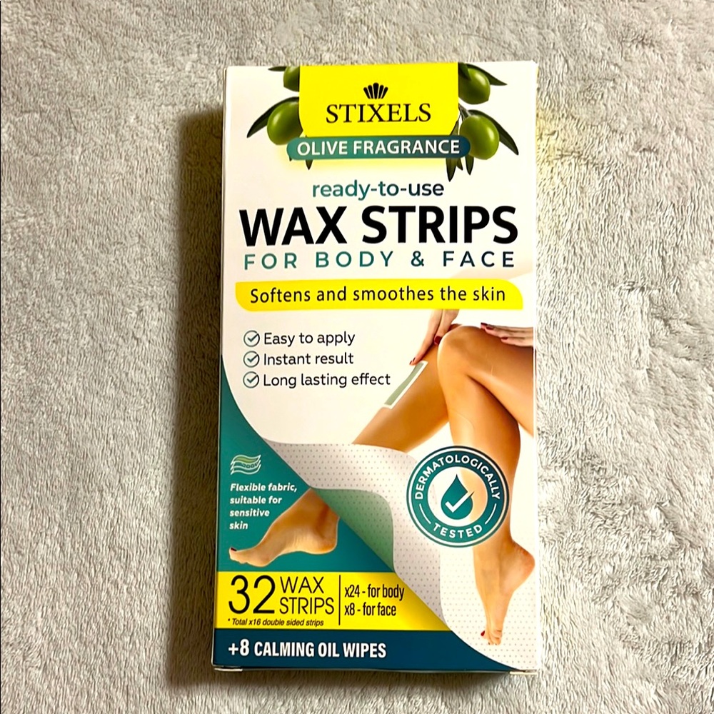 Olive Fragrance Wax Strips for Body & Face - White